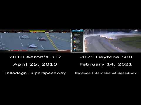 Nascar Crash Comparison 8 | 2010 Aaron's 312 and 2021 Daytona 500 Final Lap Crash