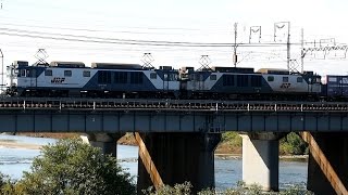 preview picture of video '2014/11/06 JR貨物 81レ EF64形 庄内川橋梁 / JR Freight: Containers crossing Shonai River Bridge'