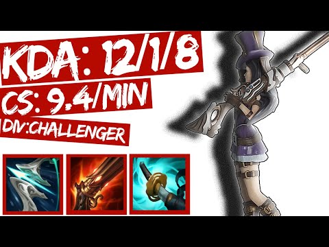 Caitlyn ADC vs Jhin s11 (KDA: 12/1/8:)! FULL GAME REPLAY - Challenger!