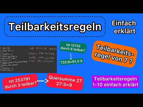 Alle Teilbarkeitsregeln von 1 bis 10 einfach erklärt