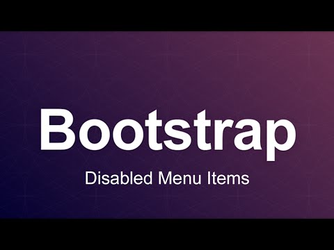 Bootstrap 3 Tutorial 15 Dropdown Disabled Menu Items