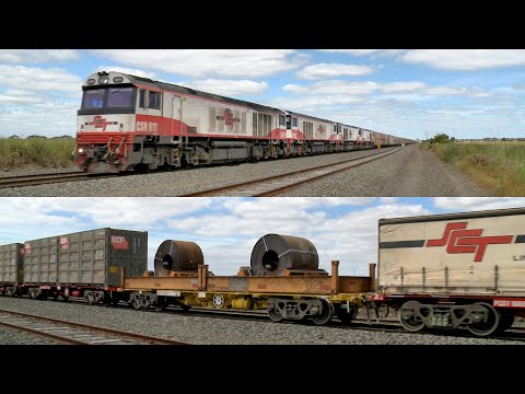 SCT 6PM9 With QUBE SQSY Coil Steel Wagon (17/11/2021) - PoathTV Australian Trains & Railways
