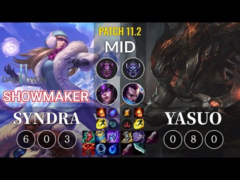 DWG ShowMaker Syndra vs Yasuo Mid - KR Patch 11.2