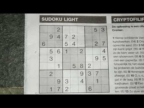 Double Trouble today on Friday the 13th? (#475) Light Sudoku puzzle. 03-13-2020 part 1 of 2