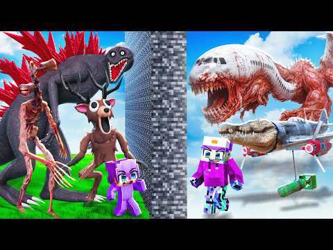 LAND VS SKY MONSTER in Minecraft Mob Battle!
