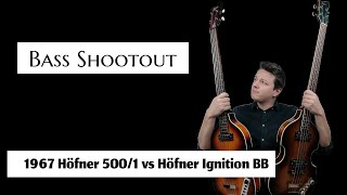 Video thumbnail for Bass Shootout: 1967 Höfner 500/1 vs Höfner Ignition BB (no talking) by marioplaysbass