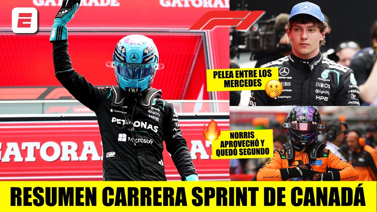 RUSSELL GANÓ DRAMÁTICA carrera SPRINT en CANADÁ: Norris segundo y Antonelli tercero | Fórmula 1