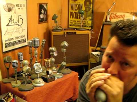 Custom Vintage Shure 707A Bullet Mic with 1965 Shure Controlled Magnetic Harp Vocal Mic