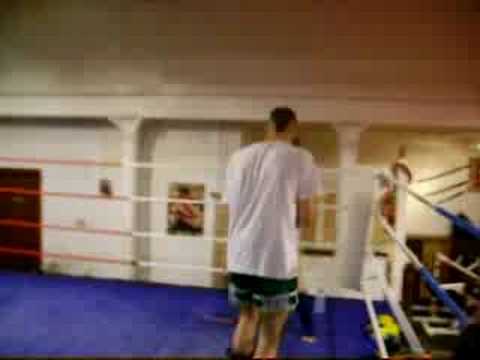 Sparring at Cork Thai, Johnathan and Kieran