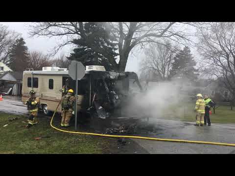 Erie and Millcreek firefighters extinguish motor home fire