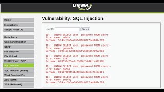 SQL Injection in DVWA || SQL Injection - Damn Vulnerable Web Application (DVWA)