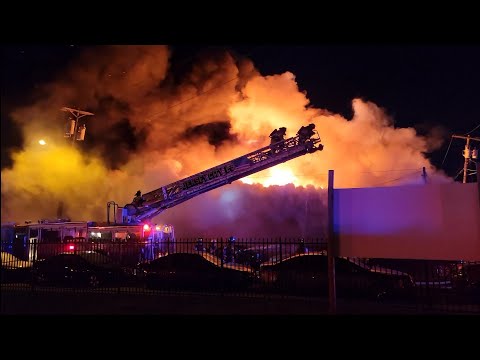 Fully Involved Auto Body Shop W/Explosions  (Colgate St ) Downtown Jersey City 9-3-21 P-1