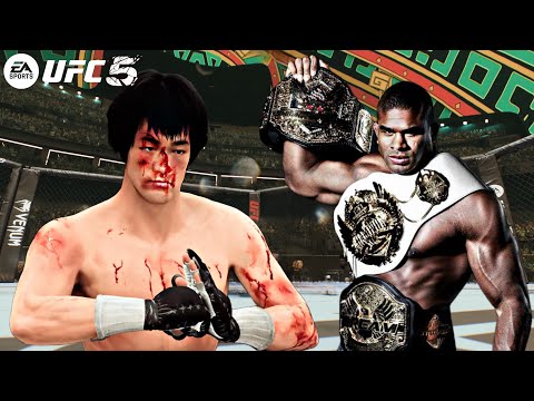 BRUCE LEE VS ALISTAIR OVEREEM *SHOCKED*😱🔥 (EA SPORTS UFC 5) UFC KNOCKOUTS | BRUCE LEE FIGHT | 4K HDR