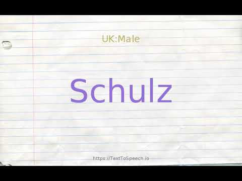 How to pronounce schulz