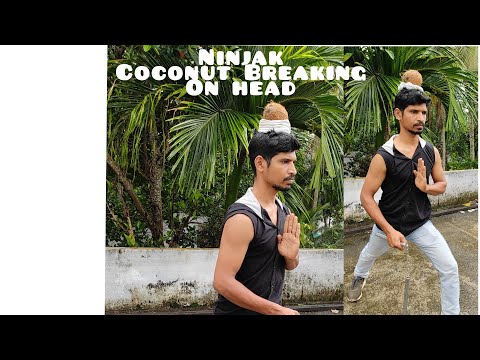 Nunchaku Breaking coconut. Ninjack Coconut Breaking on Head