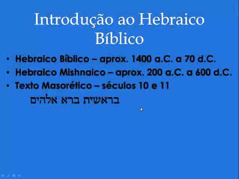 Unidade 1-1 Introdução ao Hebraico Bíblico