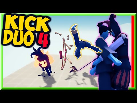 Kick Duo 4! Taekwondo and Jester vs Every Faction 2v1 + Bonus - TABS MODS GAMEPLAY