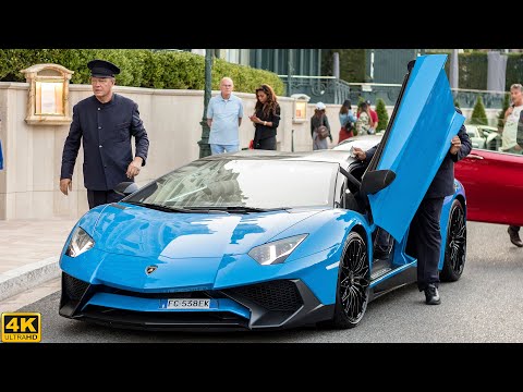 BELEN RODRIGUEZ e STEFANO DE MARTINO CON LA LAMBORGHINI AVENTADOR IN MONACO | 2020 4K