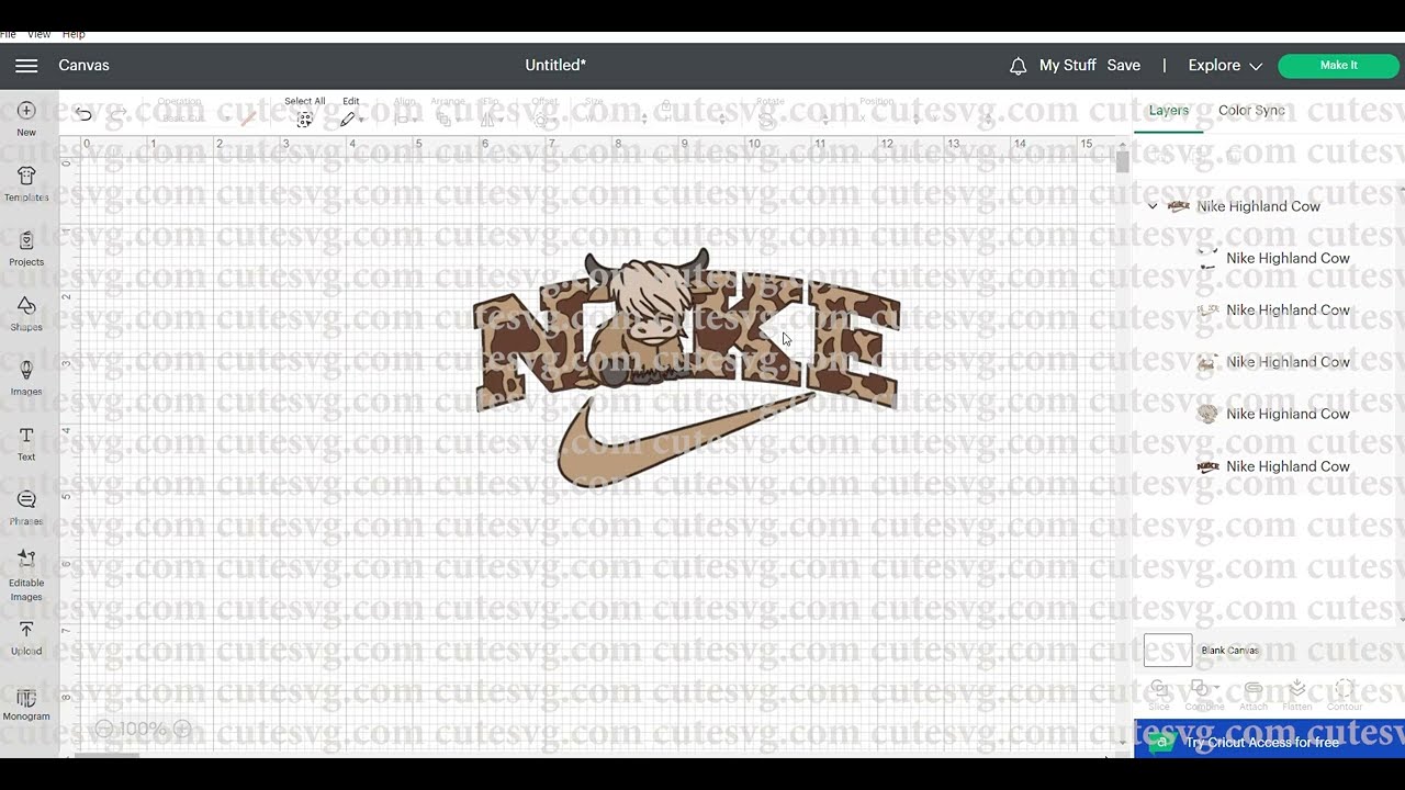 Nike Cow Print SVG, PNG, DXF, EPS Cutting files