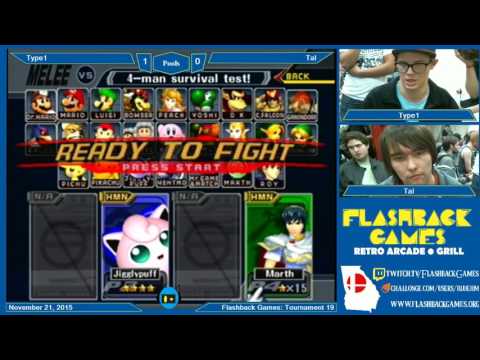 Flashback Games Presents: Tournament 19 - Type1 (Jigglypuff) Vs. Tal (Marth) Pools