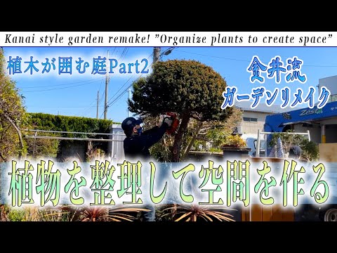 , title : '植木が囲む庭＃2「植物を整理して空間を作る」植木の撤去・植物を減らすだけでお庭が広く【金井流ガーデンリメイク】'