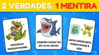 QUIZ DE ANIMAIS: 2 VERDADES E 1 MENTIRA! 🤔 Você Consegue Descobrir? Quiz divertido infantil