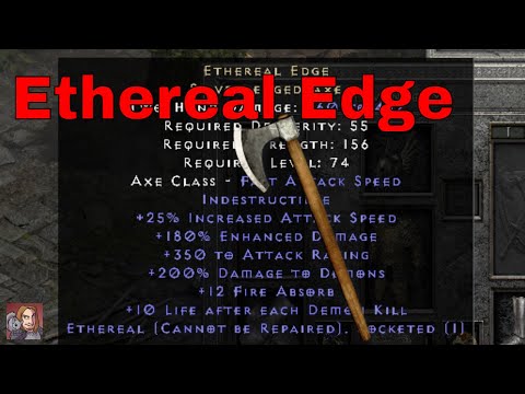 D2R Unique Items - Ethereal Edge (Silver-Edged Axe)