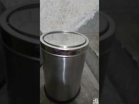 Foot padel foot pedal stainless steel dustbin, for office