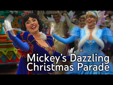 [4K] Mickey’s Dazzling Christmas Parade - Princesses Show Stop - Disneyland Paris