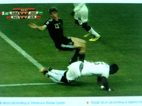 Muller Yellow Card Ghana Germany 2010