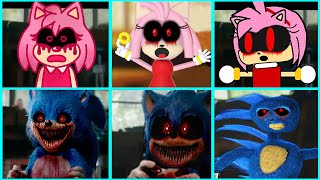 Sonic The Hedgehog Movie SONIC EXE vs Amy EXE Uh Meow All Designs Compilation