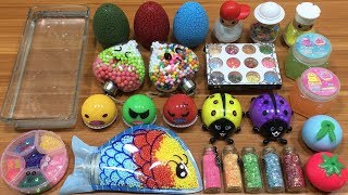 MIXING FLOAM AND GLITTER INTO SLIME!!! RELAXING SATISFYING SLIME