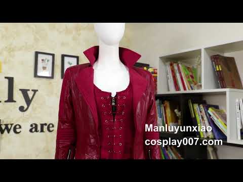 High quality Scarlet Witch Wanda Maximoff cosplay costume detail overview