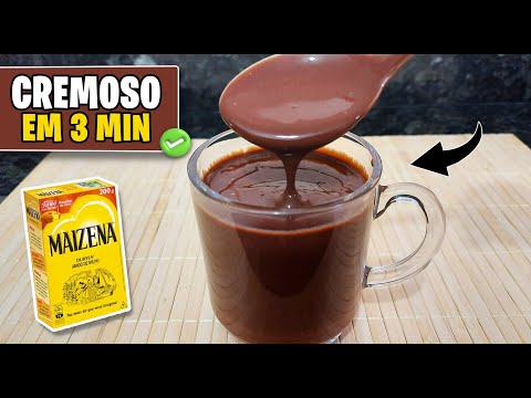CREMOSO: Como fazer CHOCOLATE QUENTE Tradicional com Maisena em 3 minutos