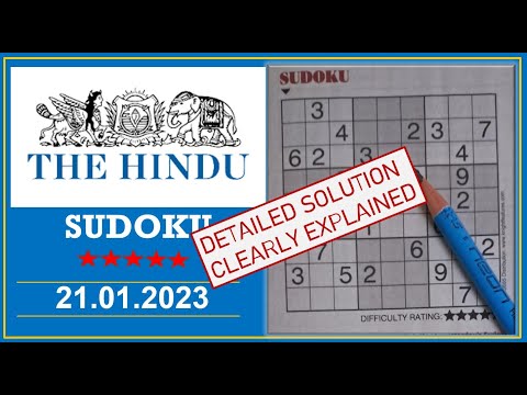 How to Solve 5 Star Hindu  Sudoku Jan 21,  2023 -  Step By Step Solution