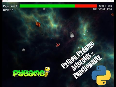 Asteroids - Adding Asteroid Functionality and Animations | Python | Pygame | Coding | Walkthrough