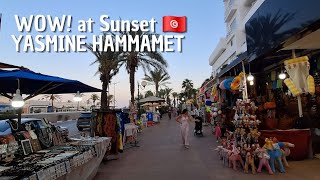 WOW! Yasmine Hammamet at Sunset Is Beautiful! 😍🌅🇹🇳 | Walking Tour