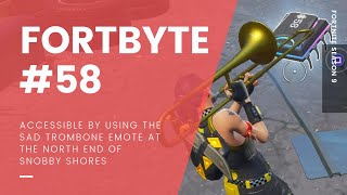 Fortbyte #58 Location: Accessible By Using The Sad Trombone Emote In Snobby Shores