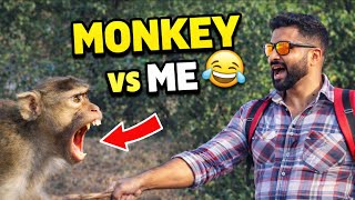 Monkey vs Me 😱🐒 | Funny Fight 😂 | Hasi Rokh Nahi Payoge | Real Jungle Moment