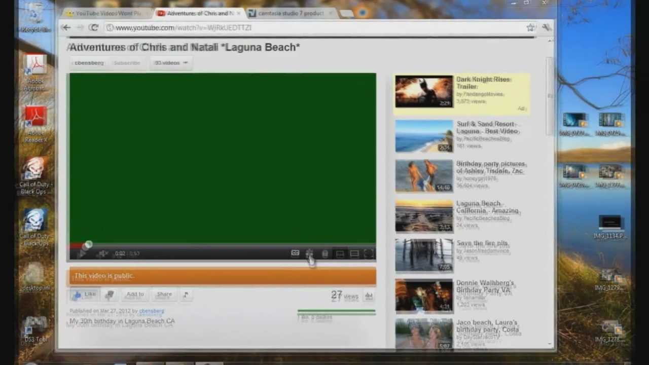 YouTube Green Screen Playback Problem FIX