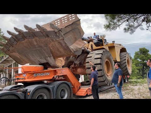Transporting The Huge Caterpillar 992G Wheel Loader (700 Km Trip) Sotiriadis/Labrianidis Mining