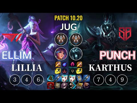T1 Ellim Lillia vs SB Punch Karthus Jungle - KR Patch 10.20