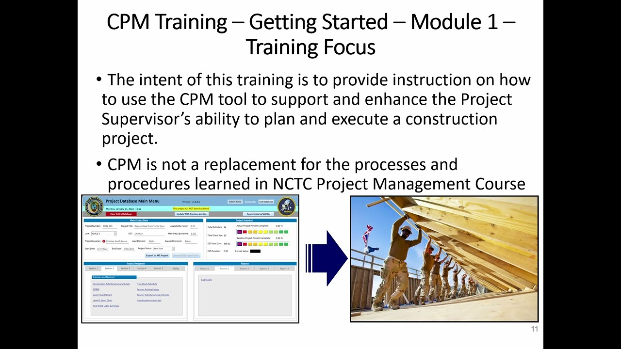 1  CPM Training   Getting Started Module 1
