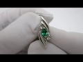 Відео огляд Срібні сережки зі смарагдом 295кн