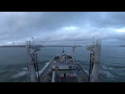Arrival into Plymouth of RFA Tidesurge