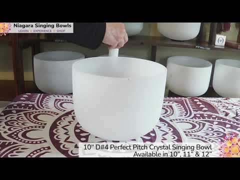 10" D#4 Perfect Pitch Crystal Singing Bowl Available in 10", 11", & 12"