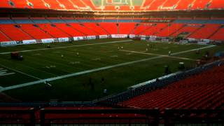 Converting Sun Life Stadium from Hurricanes to Dolphins game (time lapse)