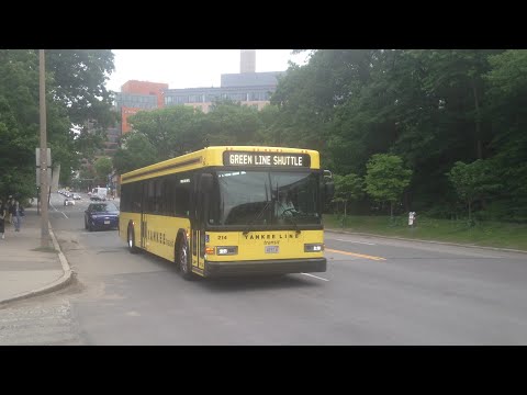 Route 60, 65, and Green Line Shuttle Action on Brookline Avenue! (Peter Pan, Yankee, MBTA)