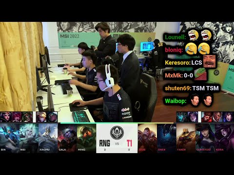 RNG vs T1 - Game 1 | 2022 MSI Finals | Twitch VOD with Chat