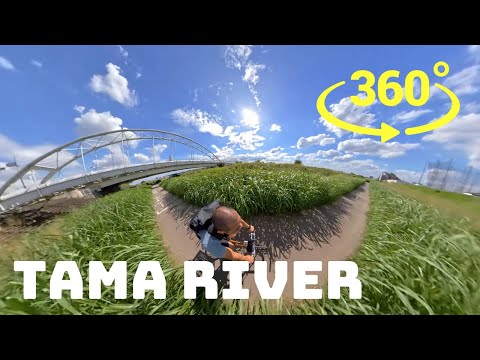 [ 360° ] Tama River, Tokyo - Sunny Bike Ride - 2019 - Insta360 One X